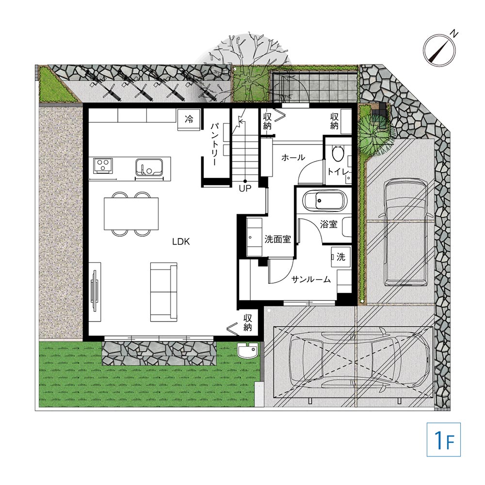 イメージ_東京セキスイハイム建築事例_1F間取り