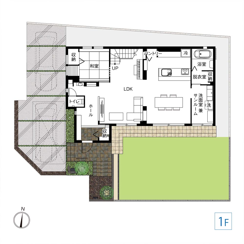イメージ_東京セキスイハイム建築事例_１F間取り