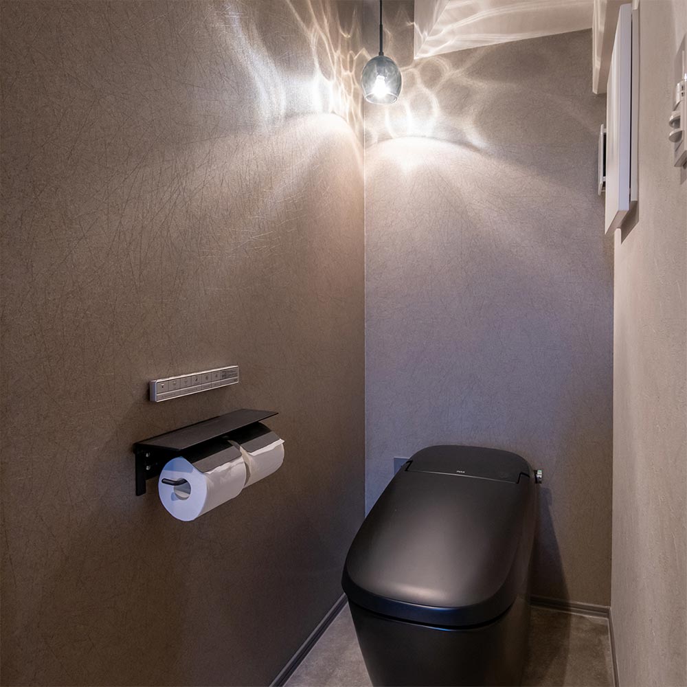 イメージ_東京セキスイハイム建築事例_1階のトイレはモノトーン調に