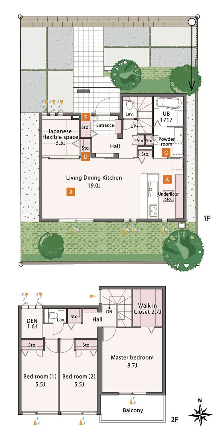 千葉県・加良部_plan 1F 2F