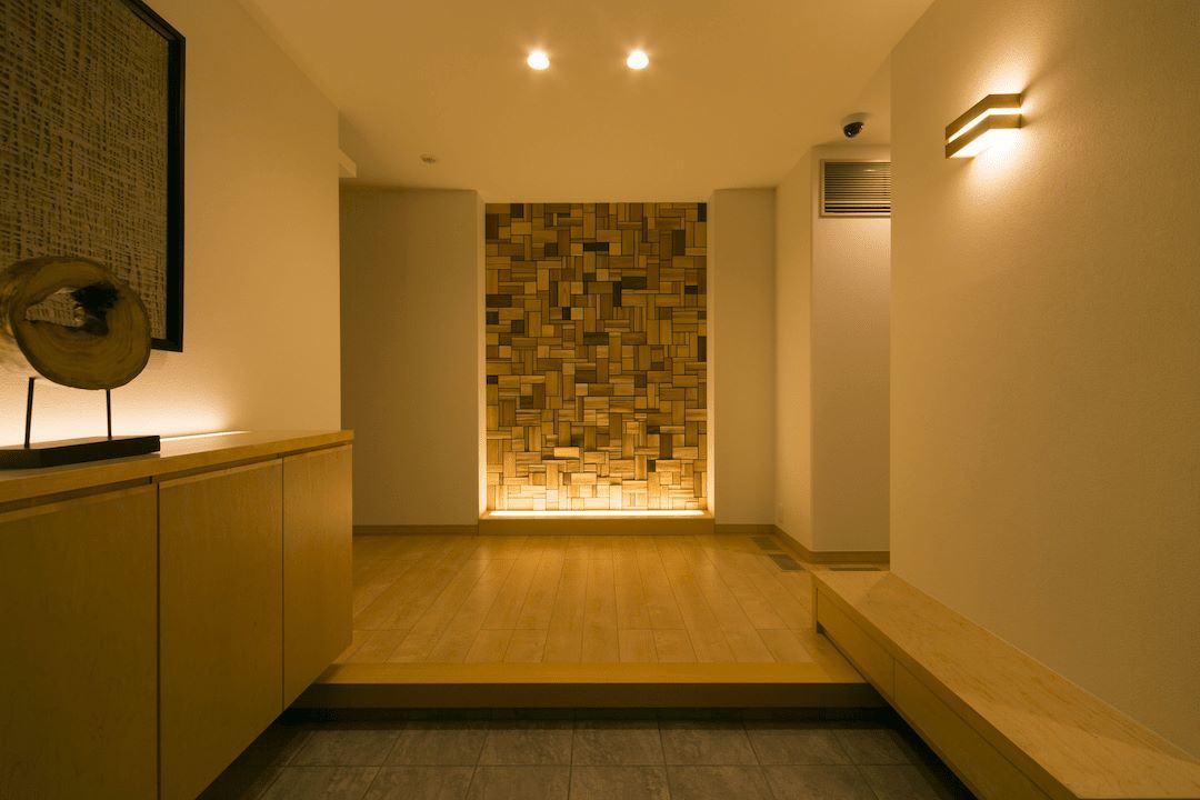 甲府昭和パルフェ展示場_夜1F玄関ホール