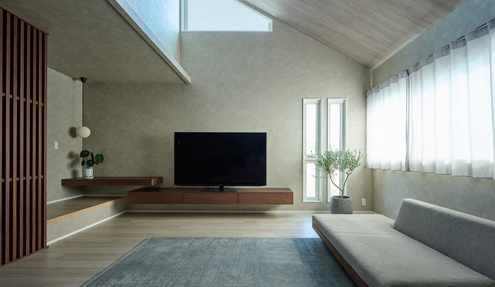 光が綾なす二世帯の家（実例写真）